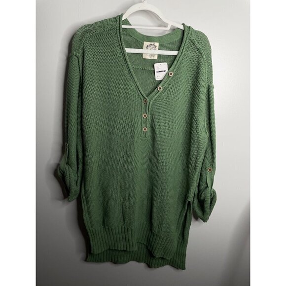 Free People Sweaters - Free People Green Firefly Tunic Slouchy Sweater Top Size XS NWT $148